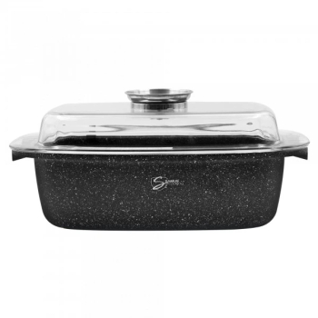 Tava inalta cu capac Samus TOL323-RC TOLEDO LINE aluminiu turnat 32X22X10.5 cm 5.5 L Negru 