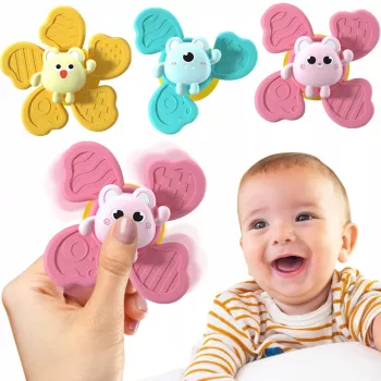 Set 3 jucarii interactive model FIDGET SPINNER J001 pentru copii sau bebelusi 