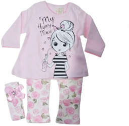 Compleu 3 piese pantaloni bluza si bentita pentru fete Mini Junior CMPMJ-06 