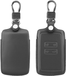 Husa Cheie Auto kwmobile pentru Renault/Dacia 4 Butoane - Keyless Go Piele naturala Gri 54669.08 