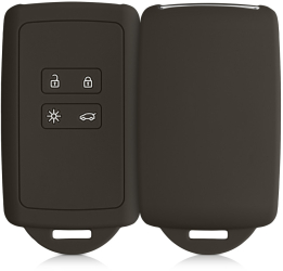 Husa Cheie Auto kwmobile pentru Renault/Dacia 4 Butoane - Keyless Go Silicon Negru 48035.107 
