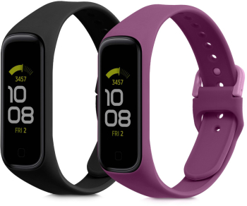 Set 2 curele kwmobile pentru Samsung Galaxy Fit 2 Silicon Negru/Mov 53962.16 
