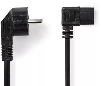 Cablu de alimentare PC 10m cotit Schuko tata cotit - IEC-320-C13 90grade negru Nedis 