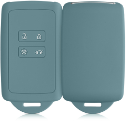 Husa Cheie Auto kwmobile pentru Renault/Dacia 4 Butoane - Keyless Go Silicon Verde 48035.206 