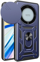 Husa cu Protectie Camera si Inel pentru Honor Magic5 Lite Marmalis CamShield Albastru 