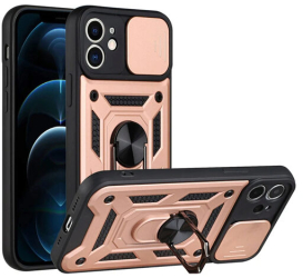 Husa cu Protectie Camera si Inel pentru iPhone 11 Marmalis CamShield Roz 