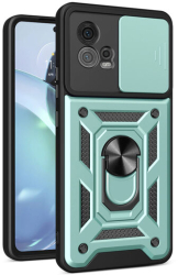 Husa cu Protectie Camera si Inel pentru Motorola Moto G72 Marmalis CamShield Verde 