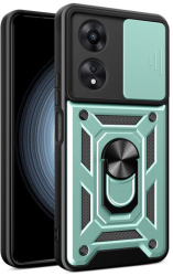 Husa cu Protectie Camera si Inel pentru Oppo A58 4G Marmalis CamShield Verde 