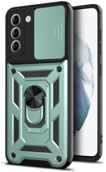 Husa cu Protectie Camera si Inel pentru Samsung Galaxy S21 Plus 5G Marmalis CamShield Verde 