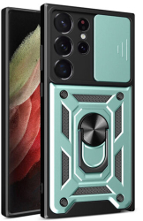 Husa cu Protectie Camera si Inel pentru Samsung Galaxy S23 Ultra Marmalis CamShield Verde 