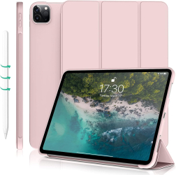 Husa Ultra Slim pt. Apple iPad Air 13 2024 Silicon TPU Smart Cover cu Suport - Roz 