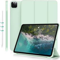 Husa Ultra Slim pt. Apple iPad Air 13 2024 Silicon TPU Smart Cover cu Suport - Verde Menta 