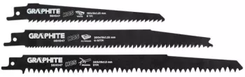 Panza lama fierastrau tip sabie pentru lemn set 3 piese HCS 150/200/240 mm Graphite 