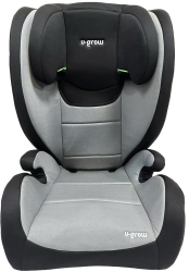 Scaun auto cu isofix omologat ECE R16 R129 inaltime 100-150 cm negru/gri 