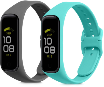 Set 2 curele kwmobile pentru Samsung Galaxy Fit 2 Silicon Gri/Verde 53962.13 