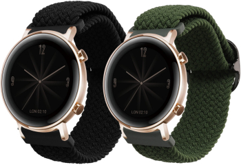 Set 2 curele pentru Huawei Watch GT 3 42mm /Watch GT 2 42mm /Watch 2 Kwmobile Negru/Verde Nylon 59533.01 