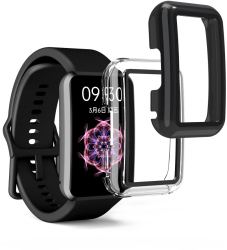 Set 2 Huse Kwmobile pentru OPPO Watch Free Plastic Negru/Transparent 59315.01 