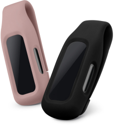 Set 2 Huse pentru Fitbit Inspire 2/Ace 3 Kwmobile Negru/Roz Silicon 54017.08 