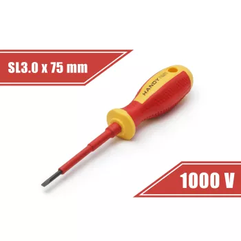 Surubelnita plata izolata 1000V 0.5x 3x75mm Varf magnetizat 10560 HANDY 