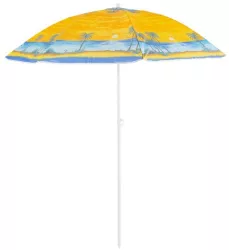 Umbrela plaja Strend Pro cu manivela model insula galben 180 cm 