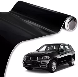 Folie auto pentru colantare integrala Termoplastica cu tehnologie BUBBLE FREE culoare Negru finisaj Lucios dimensiune 3 0m x 1 52m 