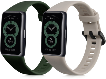 Set 2 Curele pentru Huawei Band 6 Kwmobile Verde/Gri Silicon 59296.02 