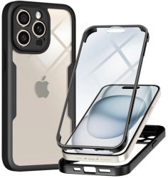 Husa pentru Apple iPhone 14 Pro Max cu Folie de Protectie Marmalis ColorVerse 360 Black 