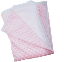 Patura din bumbac pentru copii 2 straturi 80 x 80 cm Mini Junior PBBMJ-08 Roz 