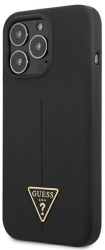 Guess Case Profesional For Iphone 13 Pro Max Guhcp13xsltgk Black Hard Case Silicone Triangle Logo 
