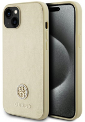 Husa Guess Professional iPhone 15 Gold 4G Metal Logo 