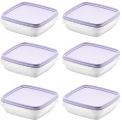 Set 6 caserole cu capac depozitare alimente Freez SmartStore 0.3L compatibila cu cuptorul microunde si congelator capac ermetic 