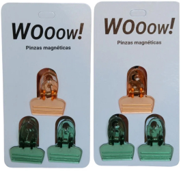 Set 6 Cleme Etansare Pungi Plastic cu Magnet pentru Frigider Bucatarie si Birou Verde/Portocaliu - Copie