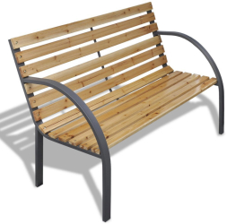 Banca de gradina lemn structura metal 123x54x77 cm Everild 