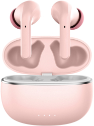 Casti audio wireless Forever TWE-210 culoare roz cu husa de incarcare 