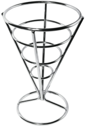 Cos inox conic pentru servire cartofi prajiti 10x15 cm 
