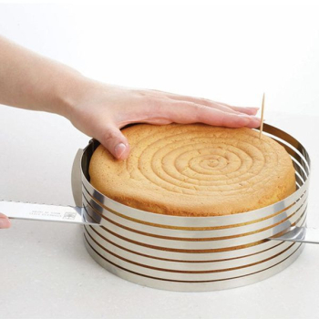 Forma inox extensibila pentru feliat blat tort pe orizontala 24-30 cm 