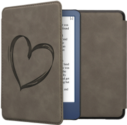 Husa kwmobile pentru Amazon Kindle 2022 Piele ecologica Gri 59990.01 