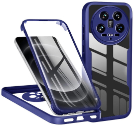 Husa pentru Xiaomi 14 Ultra cu Folie de Protectie Marmalis ColorVerse 360 Blue 