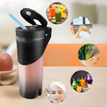 Blender Portabil Multifunctional 20000 rpm Capacitate 460 ml 6 lame din inox 40s/cupa procesata Baterie de 4000 mAh USB 150W