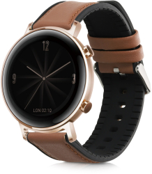 Curea pentru Huawei Watch 2/Watch GT2 42mm /Honor Magic Watch 2 42mm Kwmobile Maro/Negru Piele naturala 58464.05 
