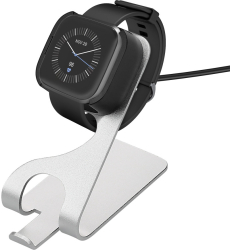 Docking stand pentru Fitbit Versa/Versa Lite/Versa 2 Kwmobile Negru/Argintiu Metal 58722.01 