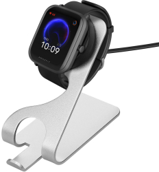 Docking stand pentru Huami Amazfit Bip U/Amazfit Pop Pro/Amazfit T-Rex Pro Kwmobile Negru/Argintiu Metal 58727.01 