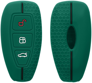 Husa Cheie Auto pentru Ford 3 Butoane - Keyless Go Kwmobile Verde Silicon 53133.14 