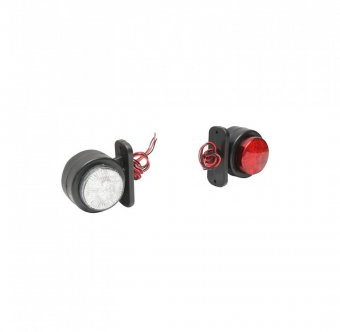 Lampi laterale gabarit LED rosu+alb 12v 24v set 2 bucati 