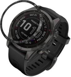 Rama cadran pentru Garmin Fenix 7S Kwmobile Negru/Argintiu Aluminiu 58352.01 
