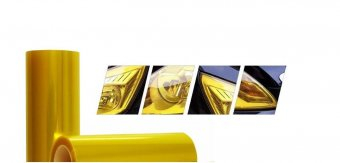 Rola folie protectie auto moto faruri stopuri galbena 10metri ® ALM 