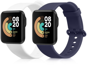 Set 2 curele pentru Xiaomi Mi Watch Lite/Redmi Watch Kwmobile Albastru/Alb Silicon 54778.07 