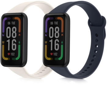 Set 2 Curele pentru Xiaomi Redmi Smart Band Pro Kwmobile Albastru/Gri Silicon 57425.03 