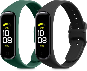 Set 2 Curele pentru Samsung Galaxy Fit 2 Kwmobile Negru/Verde Silicon 53962.05 