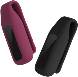 Set 2 Huse pentru Fitbit Luxe Kwmobile Negru/Visiniu Silicon 57123.02 